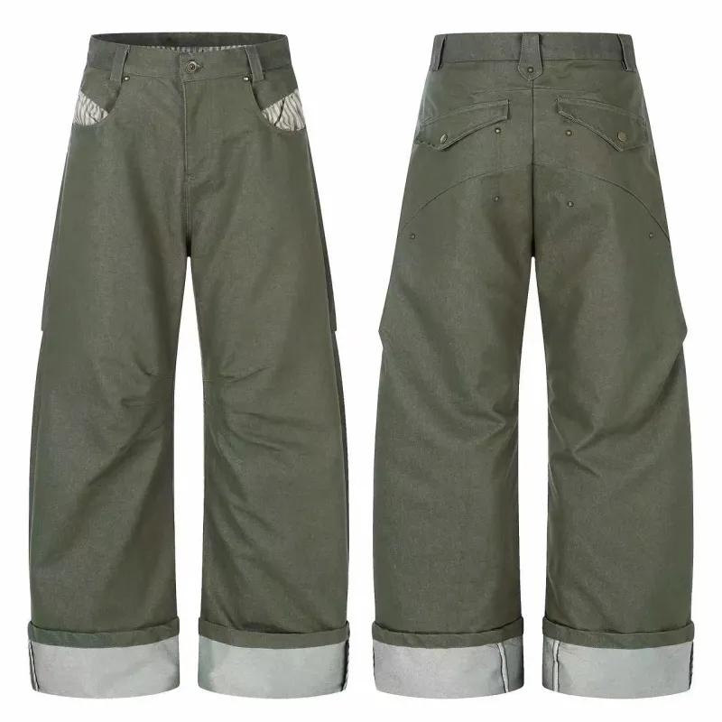 Omirad “Vintage Utility Fold-Hem Pants” made by Omirad