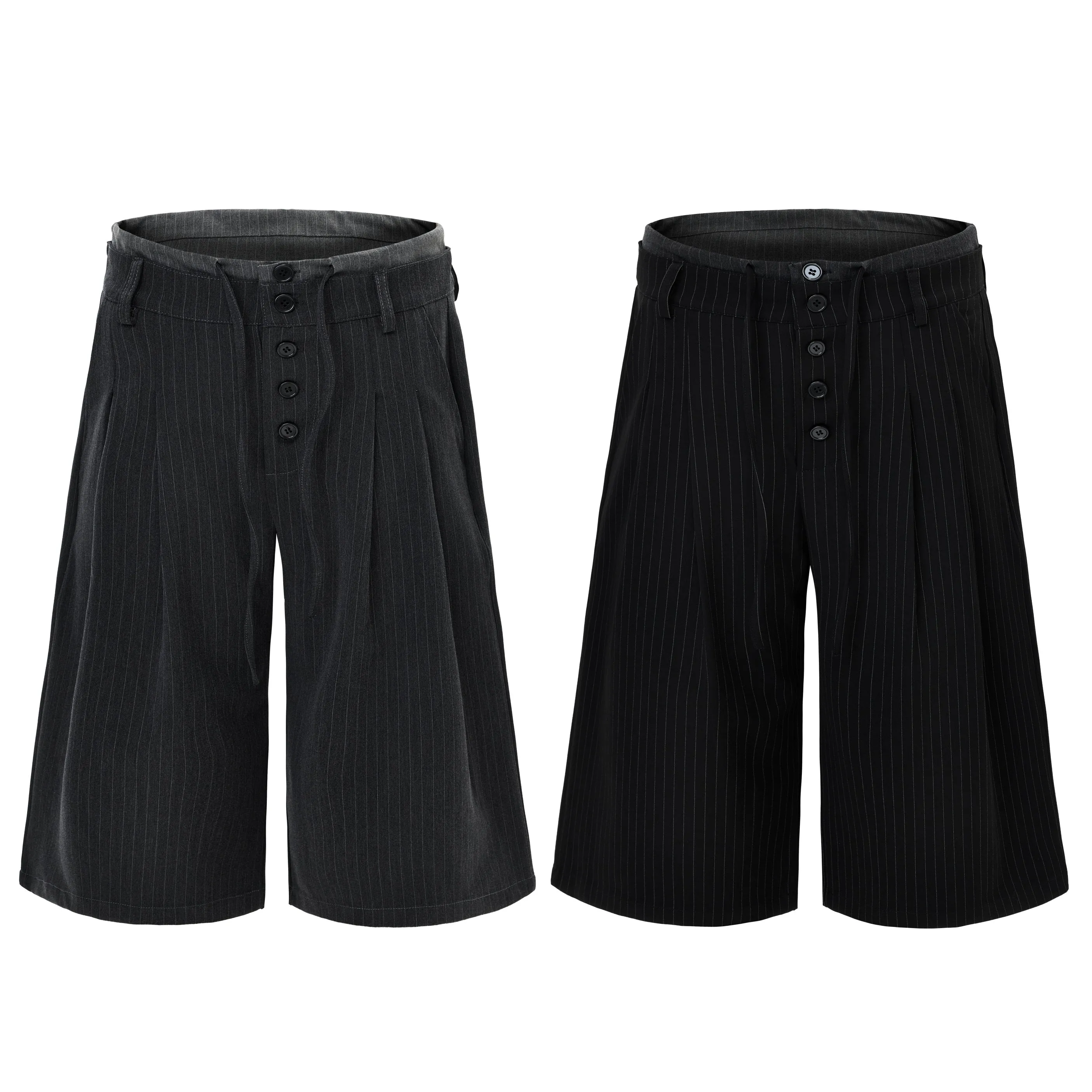 Omirad Pinstripe Wide-Leg Shorts sold by Omirad