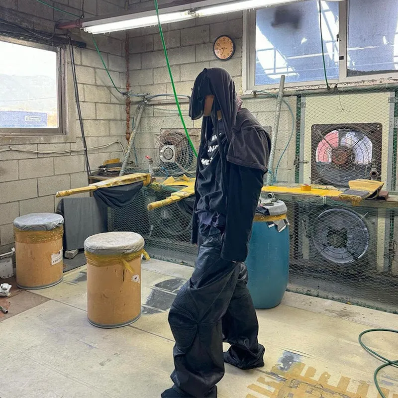 Omirad Curved-Stitch Leather Denim Pants sold by Omirad product image thumbnail 4