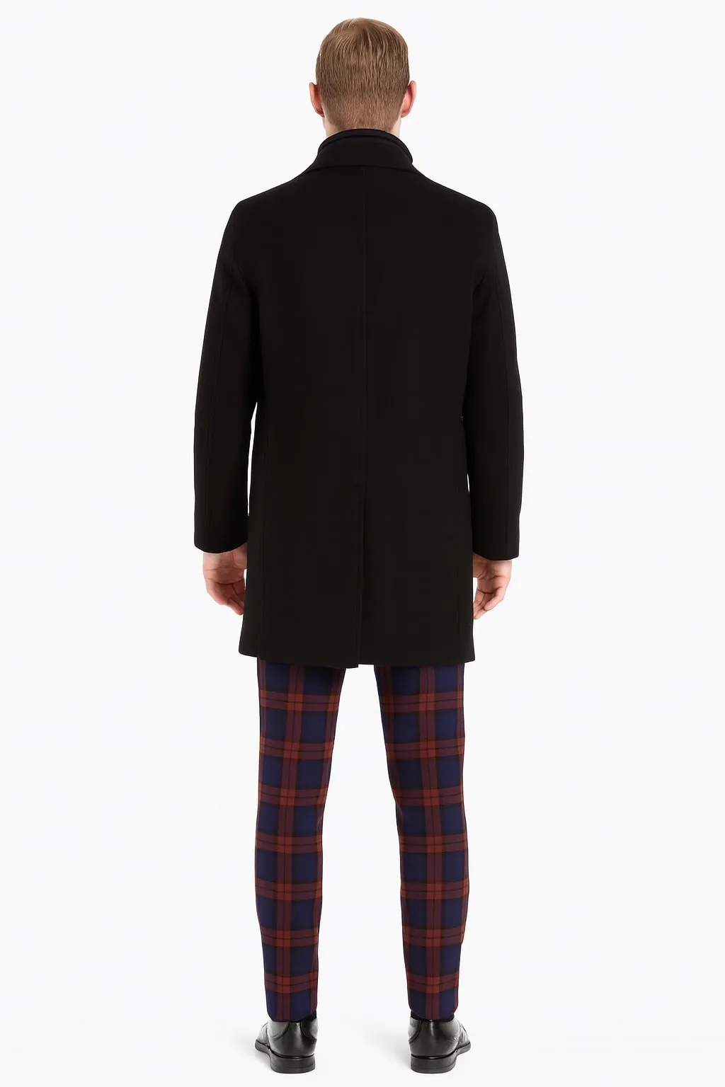 Mens Black Wool Overcoat - Classic Single-Breasted Winter Coat for Business and Formal Wear sold by Alberto Nardoni product image thumbnail 2