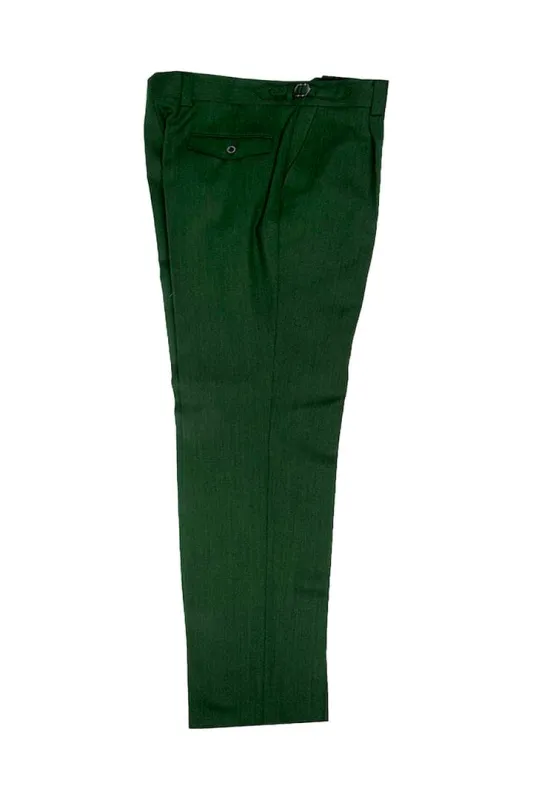 Tiglio Luxe Dark Green Semi-Wide Leg Wool Marbella Dress Pants TL8192 sold by Alberto Nardoni