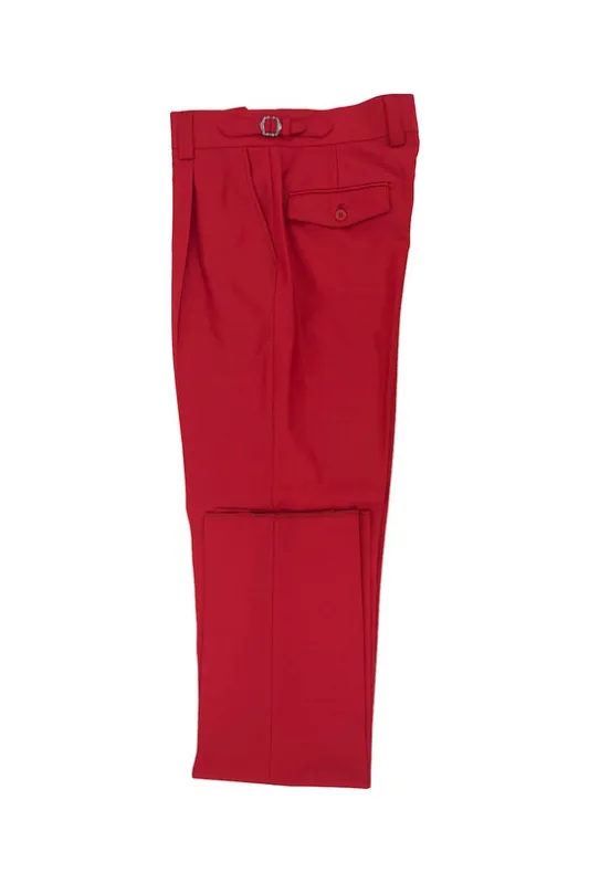 Tiglio Luxe Red Semi-Wide Leg Wool Marbella Dress Pants sold by Alberto Nardoni