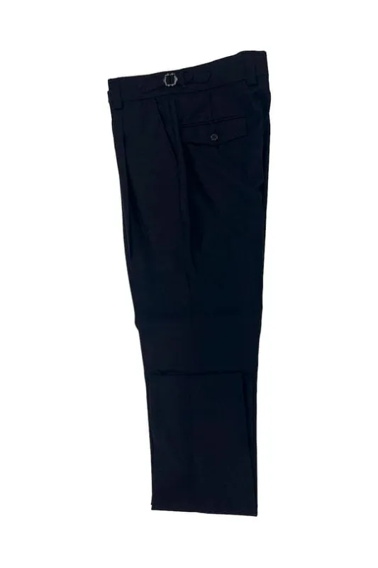 Tiglio Luxe Black Semi-Wide Leg Wool Marbella Dress Pants TIG1001 sold by Alberto Nardoni