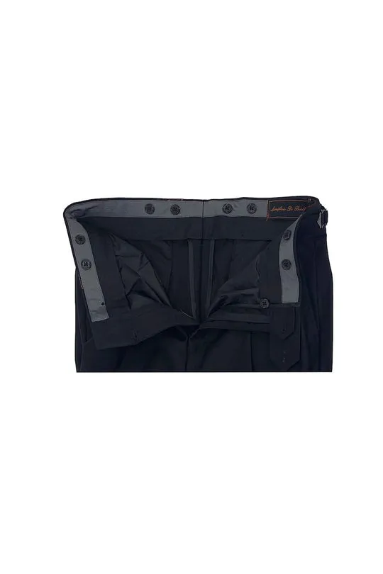 Tiglio Luxe Black Semi-Wide Leg Wool Marbella Dress Pants TIG1001 sold by Alberto Nardoni product image thumbnail 2