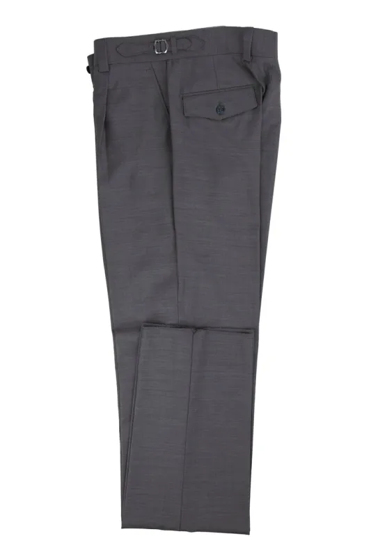 Tiglio Luxe Light Gray Semi-Wide Leg Wool Marbella Dress Pants E09063/26 made by Alberto Nardoni