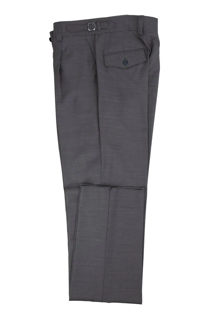 Tiglio Luxe Light Gray Semi-Wide Leg Wool Marbella Dress Pants E09063/26 sold by Alberto Nardoni