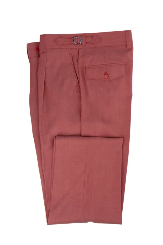 Tiglio Luxe Heather Red Semi-Wide Leg Wool Marbella Dress Pants TL4016 sold by Alberto Nardoni