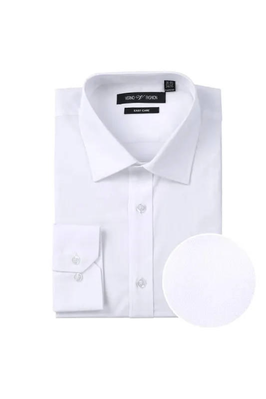Elegant White Dress Shirt for Prom and Wedding: Verno Men's Classic Fit 100% Cotton sold by Alberto Nardoni