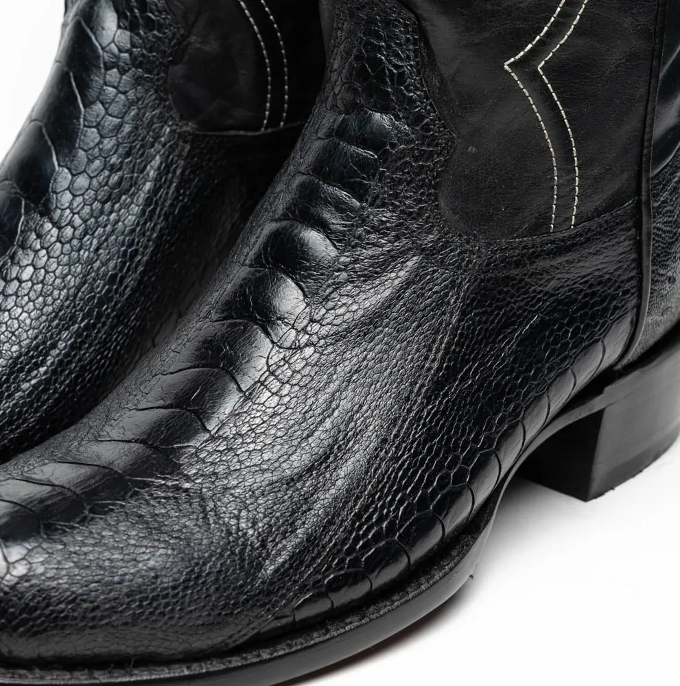 Marco Di Milano Denver Black Ostrich Leg Round Toe Cowboy Boots sold by Alberto Nardoni product image thumbnail 4