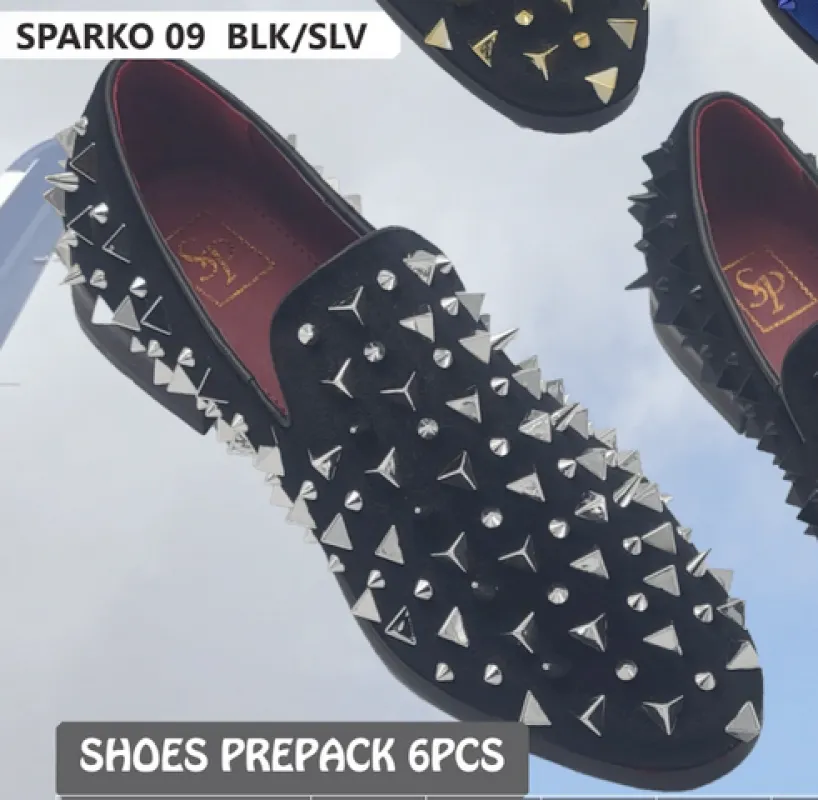 Men’s Black Studded Loafers with Silver Spikes – Luxury Slip-On Dress Shoes for Parties and Formal Events sold by Alberto Nardoni
