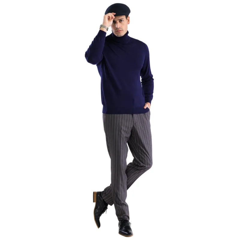 MENS NAVY PULLOVER TURTLENECK SWEATER sold by Alberto Nardoni