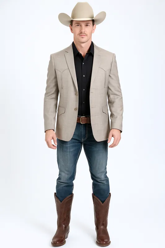 Western Blazer - Saco Para Hombre -Mens Double Button Western Taupe Blazer sold by Alberto Nardoni