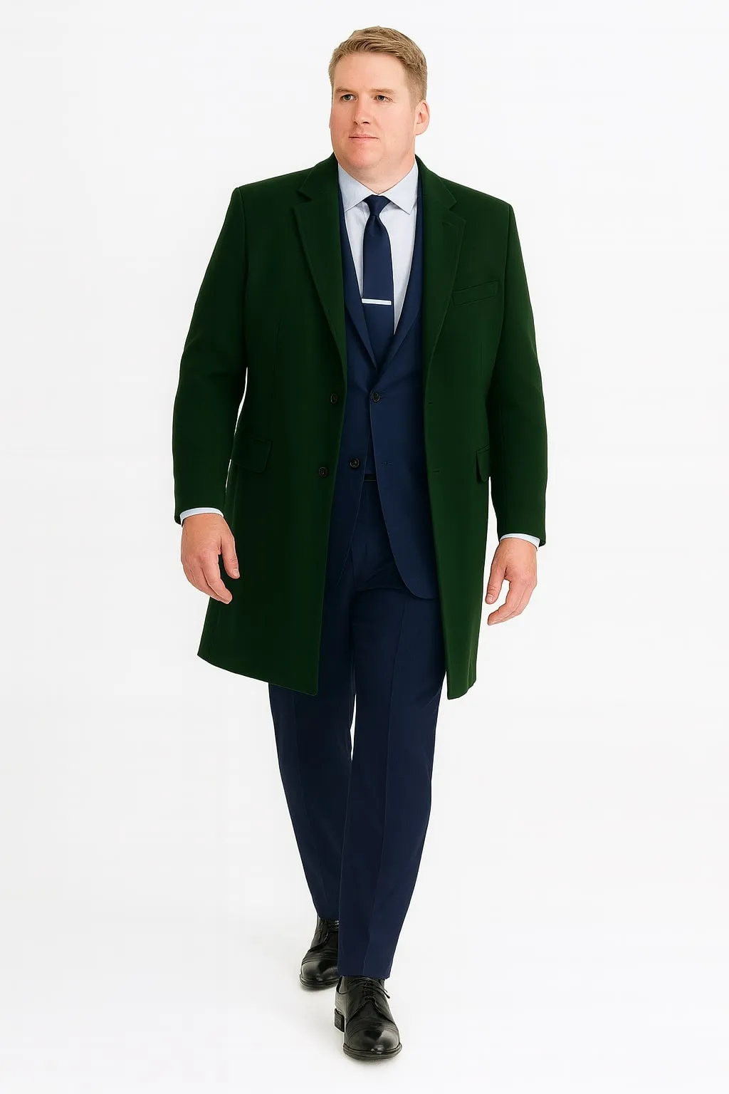Mens Dark Green Wool Overcoat – Classic Long Coat for Formal and Casual Style sold by Alberto Nardoni product image thumbnail 5
