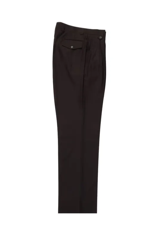 Tiglio Luxe Brown Wide Leg, Pure Wool Dress Pants 2576 TIG1003 sold by Alberto Nardoni