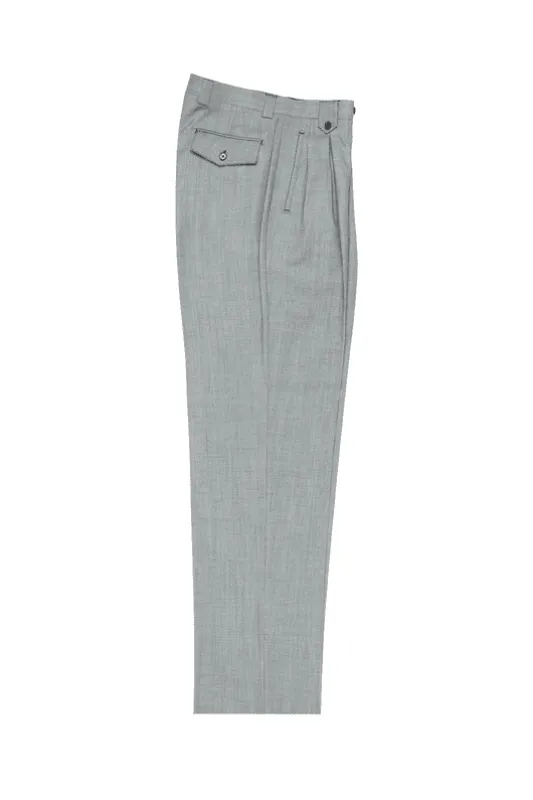 Tiglio Luxe Light Gray Birdseye Wide Leg, Pure Wool Dress Pants 2576 TIG1018 sold by Alberto Nardoni
