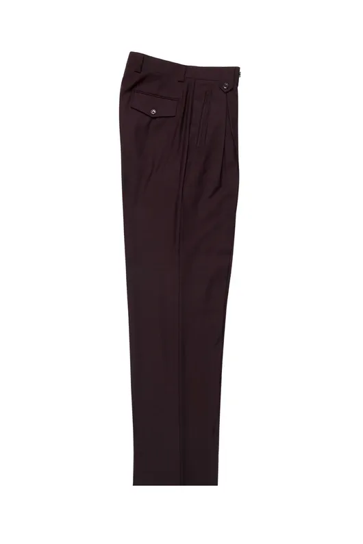 Tiglio Luxe Burgundy Wide Leg, Pure Wool Dress Pants 2576 sold by Alberto Nardoni