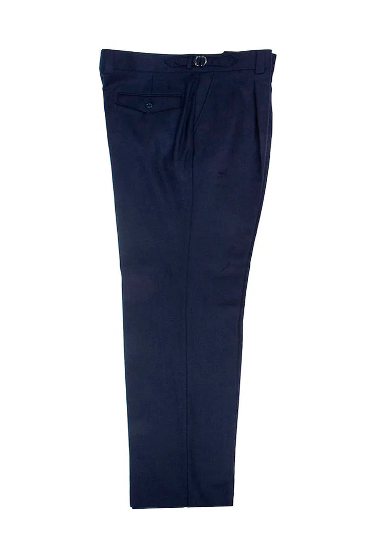 Tiglio Luxe Denim Navy Semi-Wide Leg Wool Marbella Dress Pants TL8190 sold by Alberto Nardoni