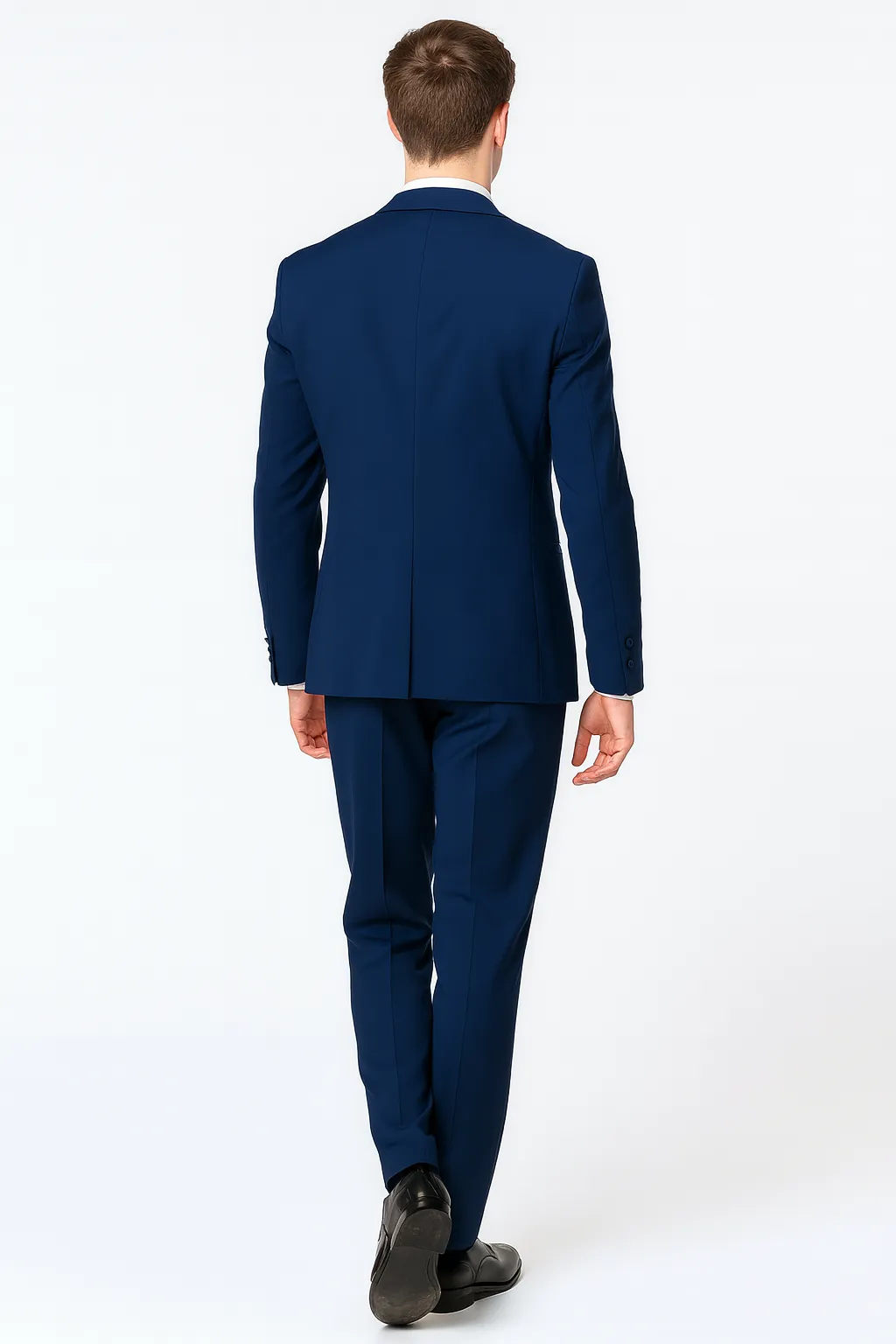 Men’s Navy Blue with Blue Trim Three-Piece Tuxedo with Satin Shawl Lapel and Bow Tie Wedding Suit sold by Alberto Nardoni product image thumbnail 2