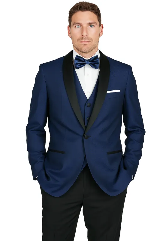 Arlan French-Blue Tuxedo with One Button sold by Alberto Nardoni