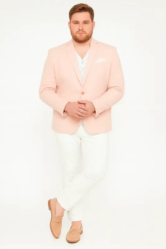 Men’s Blush Pink Slim Fit Blazer – Stylish Two-Button Sport Coat with Notch Lapel sold by Alberto Nardoni