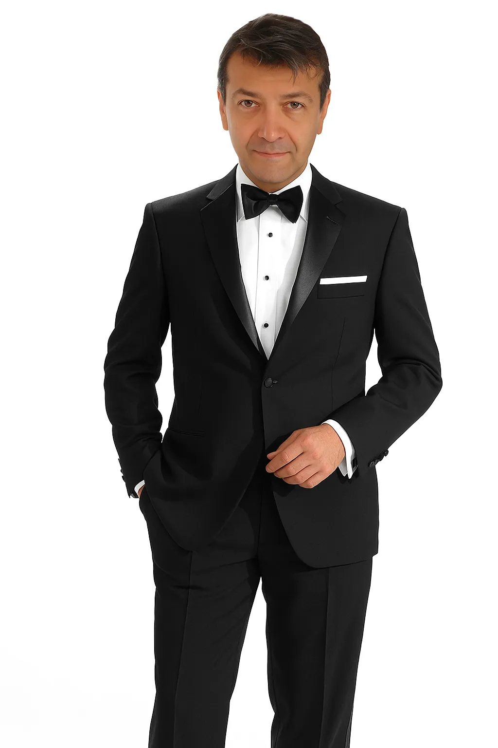 Mantoni 140s Wool 1-button Black Tuxedo sold by Alberto Nardoni