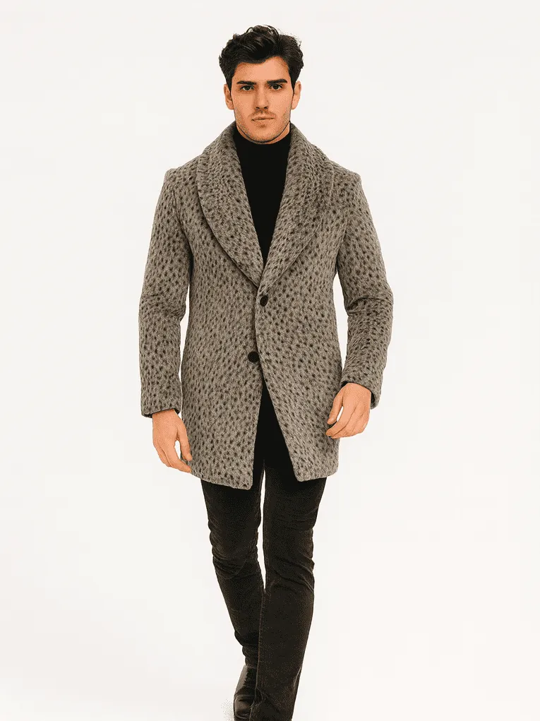 Men’s Pimp Coat – Vintage Leopard Faux Fur Long Gangster 1920s Style sold by Alberto Nardoni product image thumbnail 5