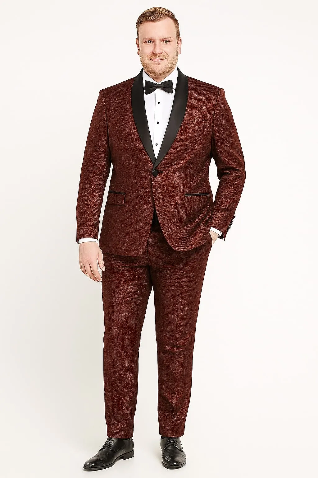 Mens Burgundy Shiny Stripe Tuxedo Jacket - Slim Fit Satin Lapel Dinner Blazer for Formal Events sold by Alberto Nardoni product image thumbnail 4
