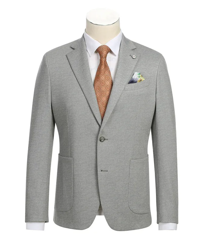 Half Canvas Slim Fit Blazer in Gray sold by Alberto Nardoni