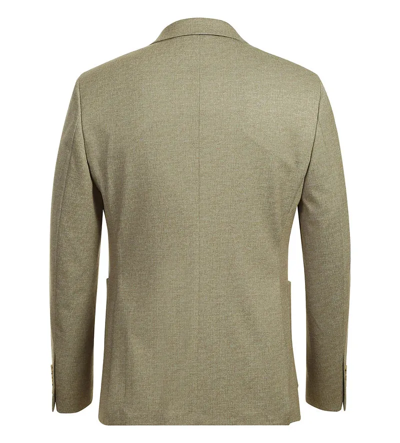 Half Canvas Slim Fit Blazer in Khaki sold by Alberto Nardoni product image thumbnail 3