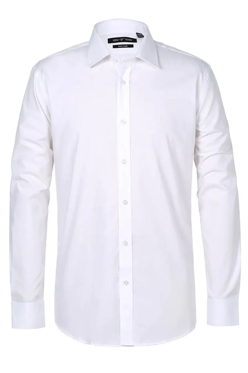 Verno Men's White 100% Cotton Classic Fit Dress Shirt sold by Alberto Nardoni product image thumbnail 2