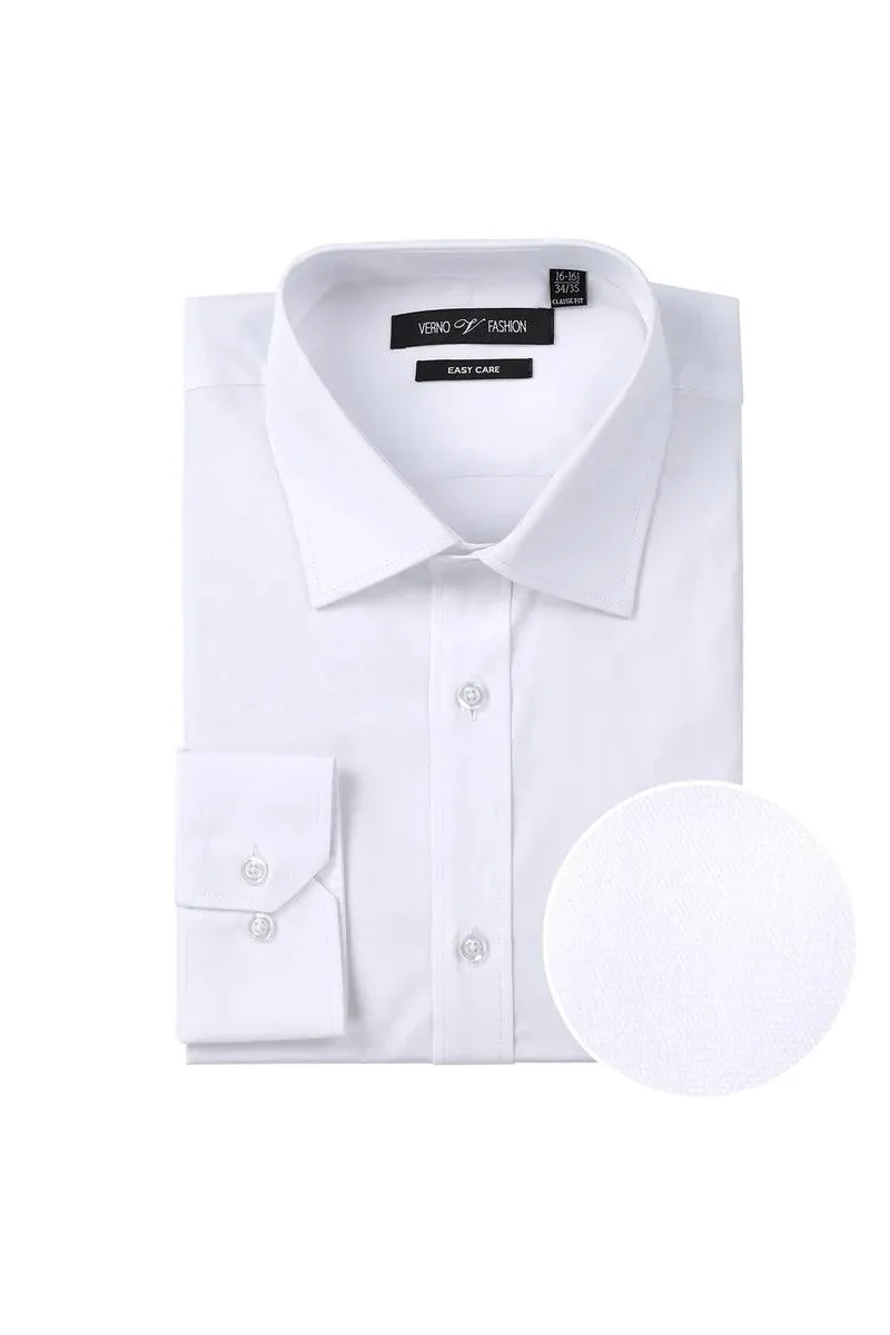 Verno Men's White 100% Cotton Classic Fit Dress Shirt sold by Alberto Nardoni