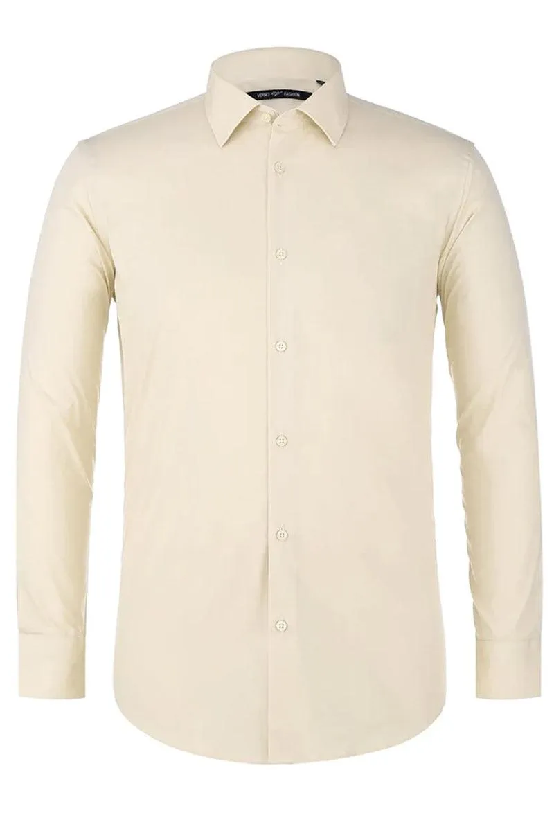 Mens Classic Spread Collar Dress Shirt - Taupe sold by Alberto Nardoni product image thumbnail 2