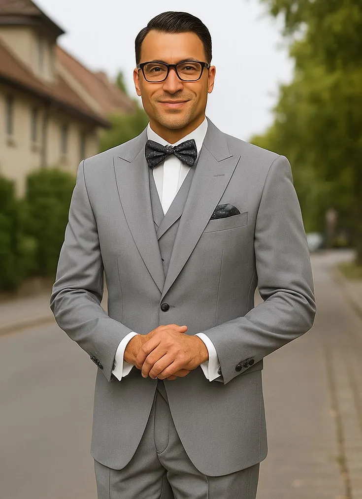Mens Urban Suits - 100% Wool Suit - Single Button Double Breasted Vest Pleated Pants sold by Alberto Nardoni product image thumbnail 3