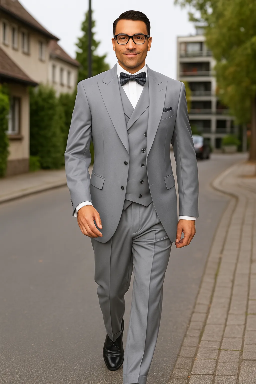 Mens Urban Suits - 100% Wool Suit - Single Button Double Breasted Vest Pleated Pants sold by Alberto Nardoni product image thumbnail 4