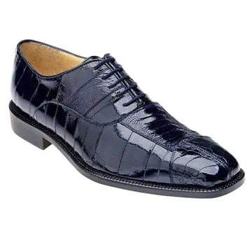 Men's Belvedere Mare Ostrich Leg & Eel Skin Dress Shoe in Navy Blue sold by Alberto Nardoni product image thumbnail 5