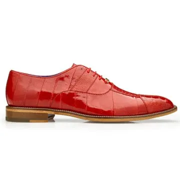 Men's Belvedere Mare Ostrich Leg & Eel Skin Dress Shoe in Red sold by Alberto Nardoni