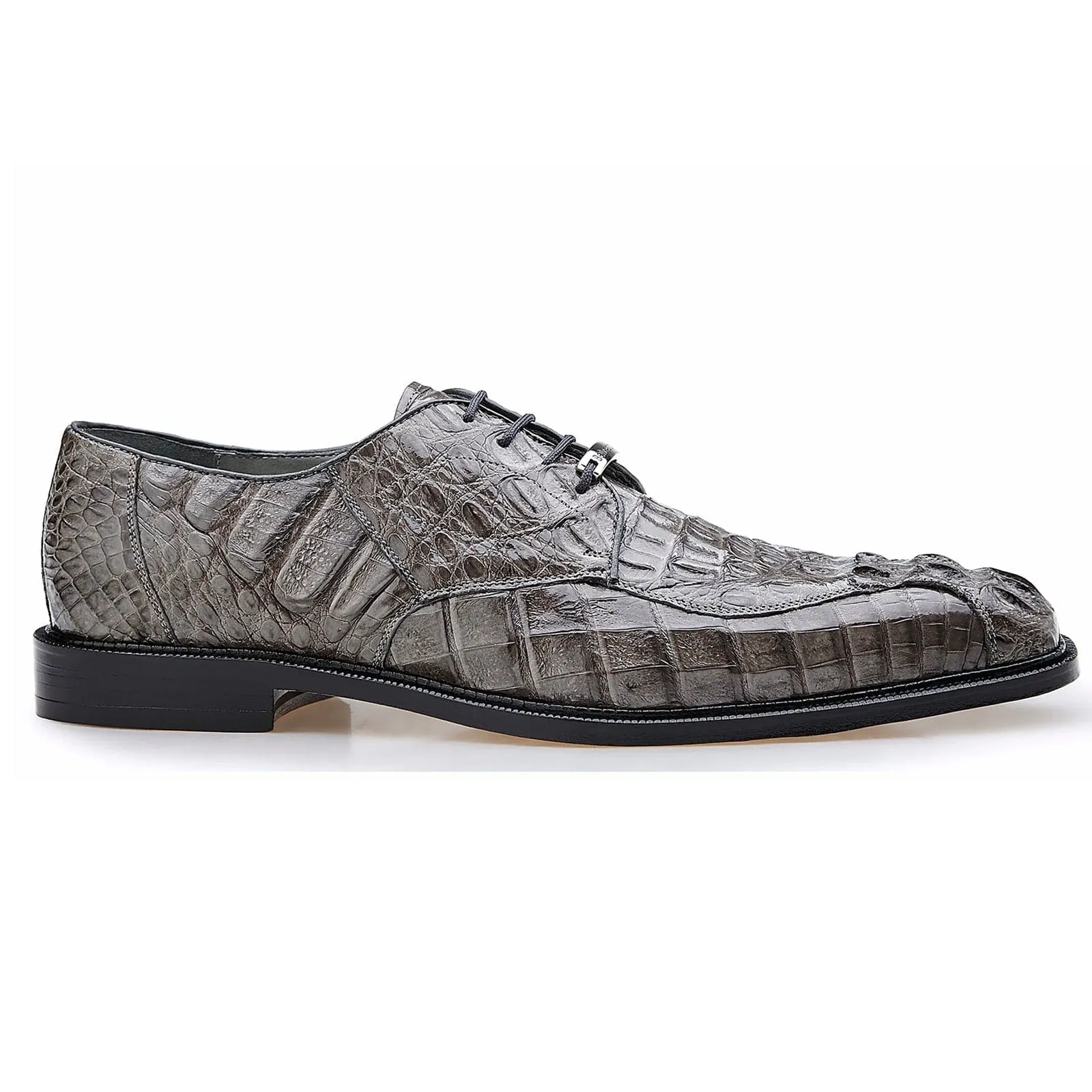 Men's Belvedere Chapo Hornback Caiman Crocodile Dress Shoe in Grey sold by Alberto Nardoni