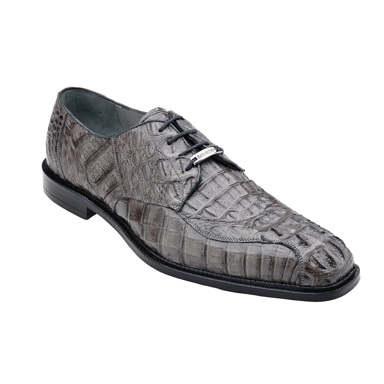 Men's Belvedere Chapo Hornback Caiman Crocodile Dress Shoe in Grey sold by Alberto Nardoni product image thumbnail 2
