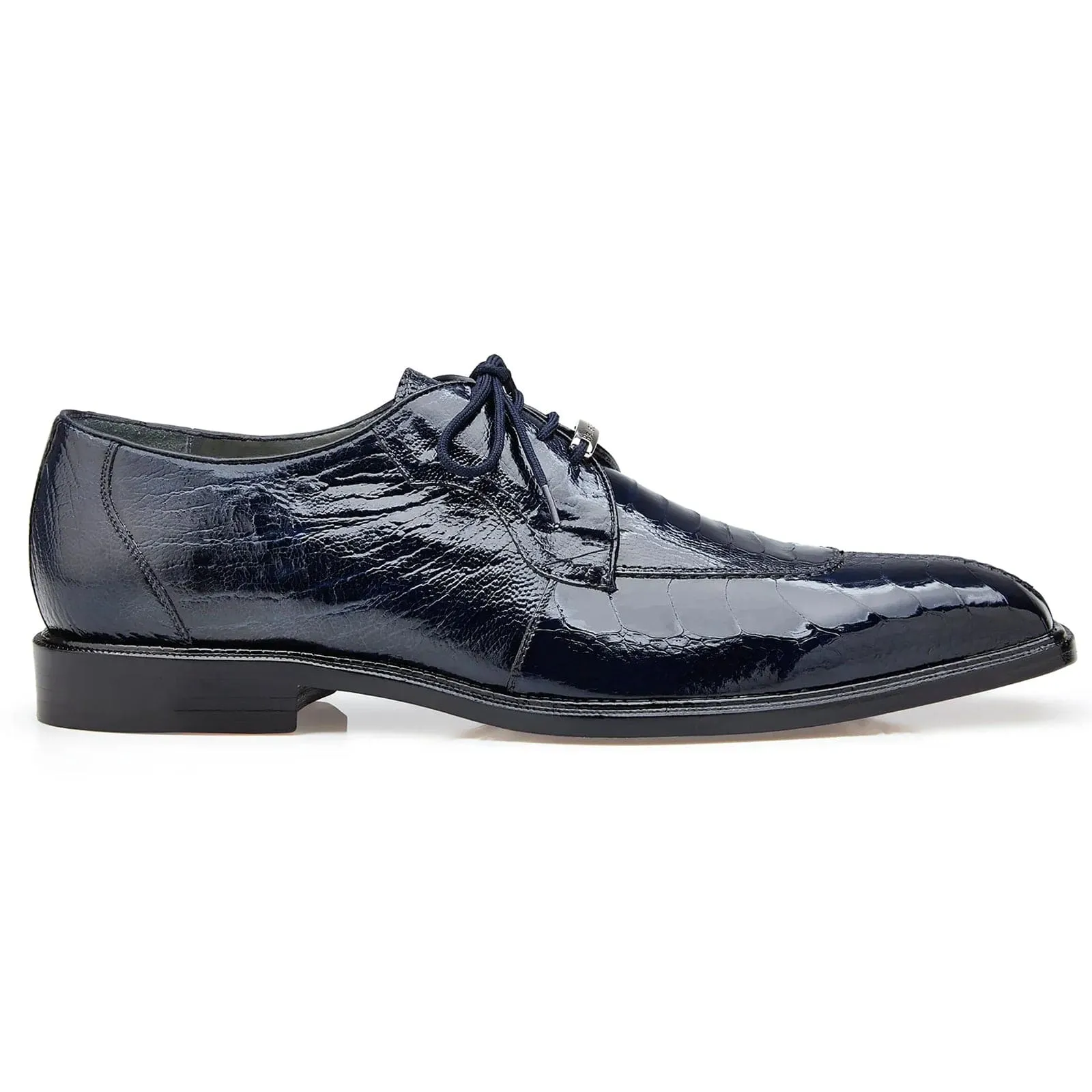 Men's Belvedere Chapo Hornback Caiman Crocodile Dress Shoe in Black sold by Alberto Nardoni