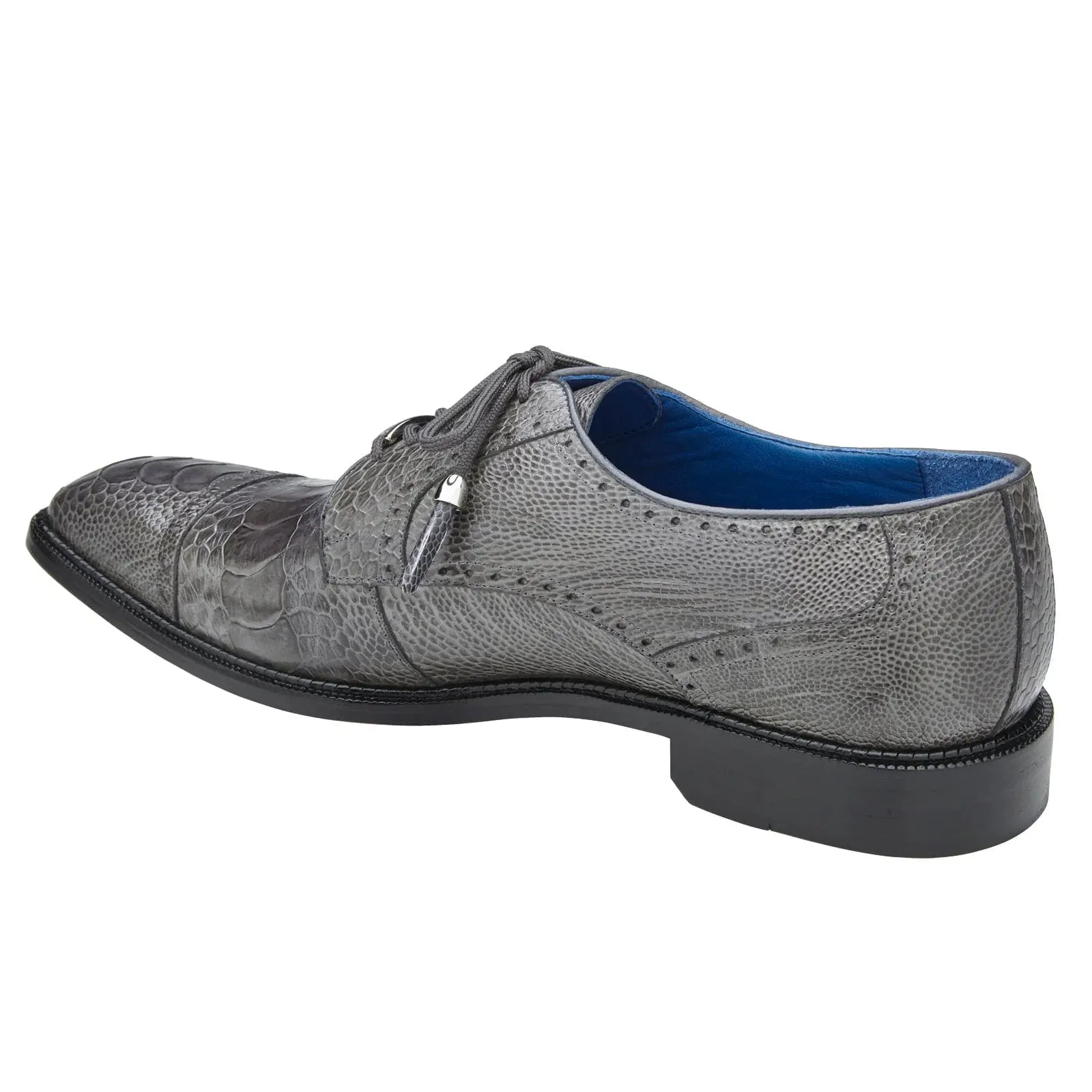 Men's Belvedere Batta Cap Toe Ostrich Dress Shoe in Grey sold by Alberto Nardoni product image thumbnail 4