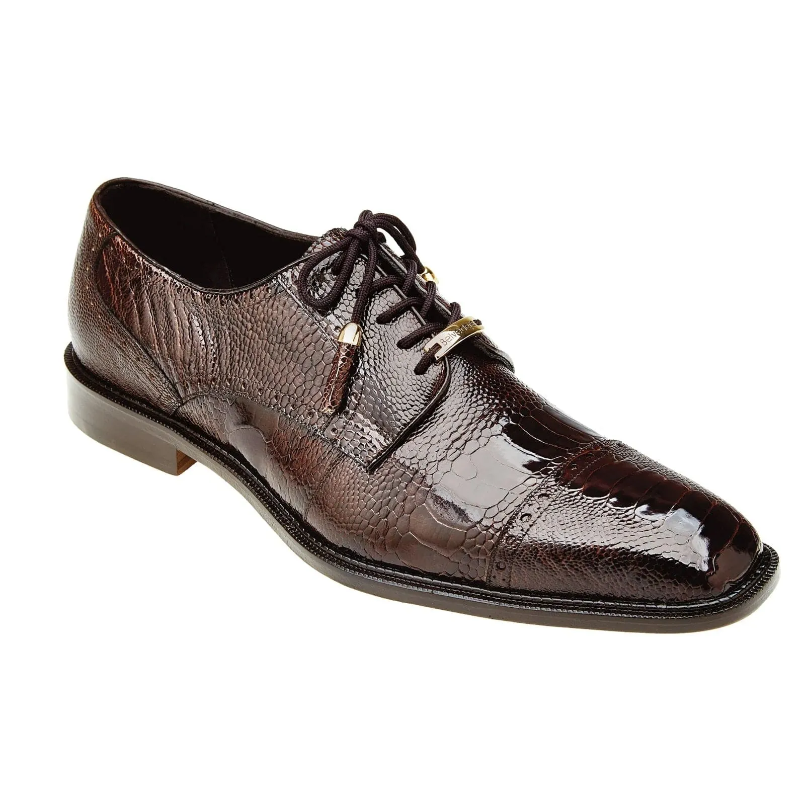 Men's Belvedere Batta Cap Toe Ostrich Dress Shoe in Brown sold by Alberto Nardoni product image thumbnail 2