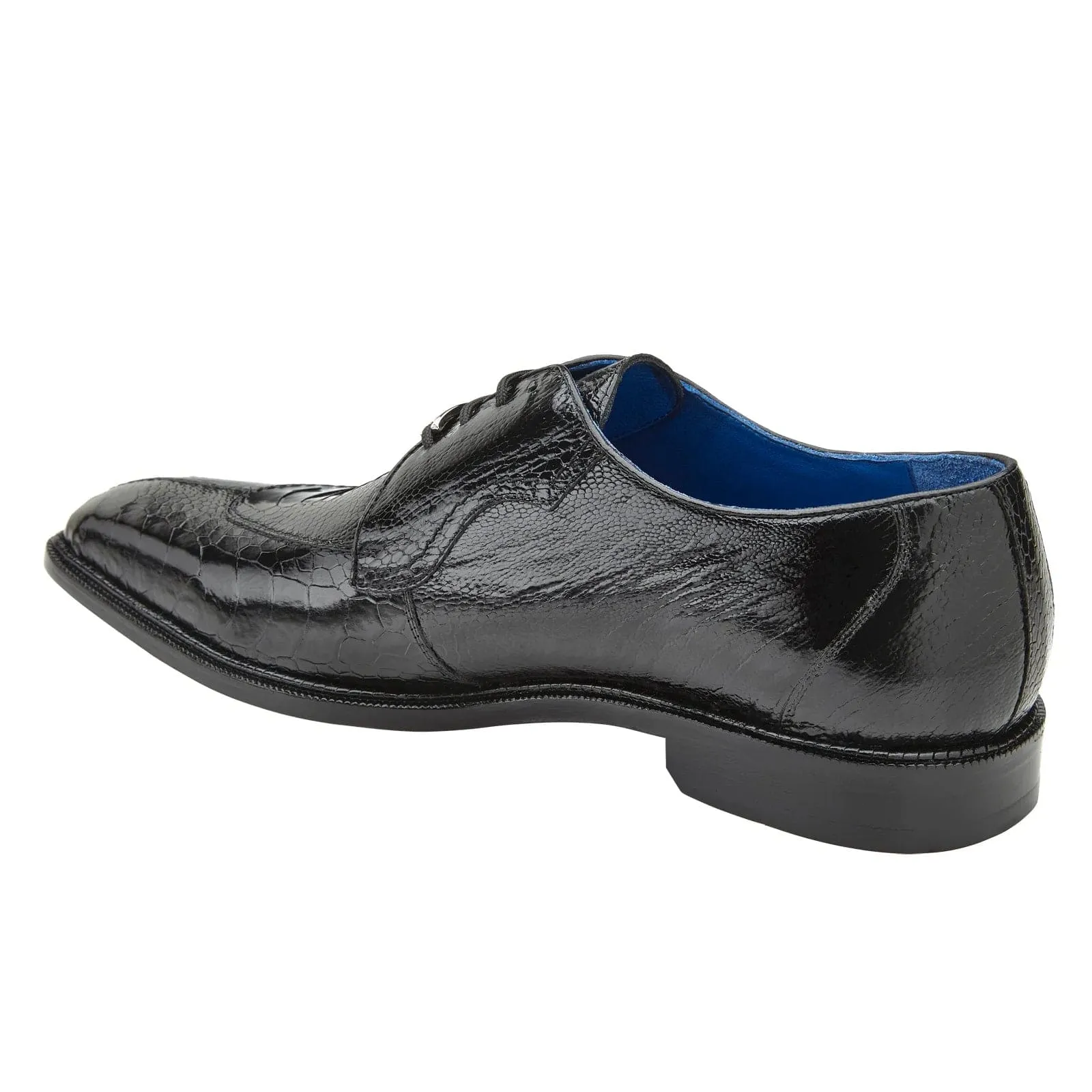 Men's Belvedere Siena Ostrich Leg Moc Toe Dress Shoe in Black sold by Alberto Nardoni product image thumbnail 4