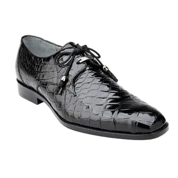 Men's Belvedere Lago Plain Toe American Alligator Dress Shoe in Black sold by Alberto Nardoni product image thumbnail 2