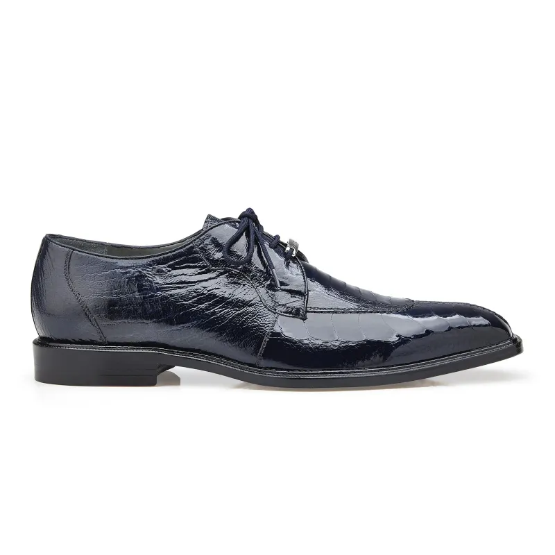 Mens Belvedere Siena Ostrich Leg Split Toe Dress Shoe in Navy sold by Alberto Nardoni