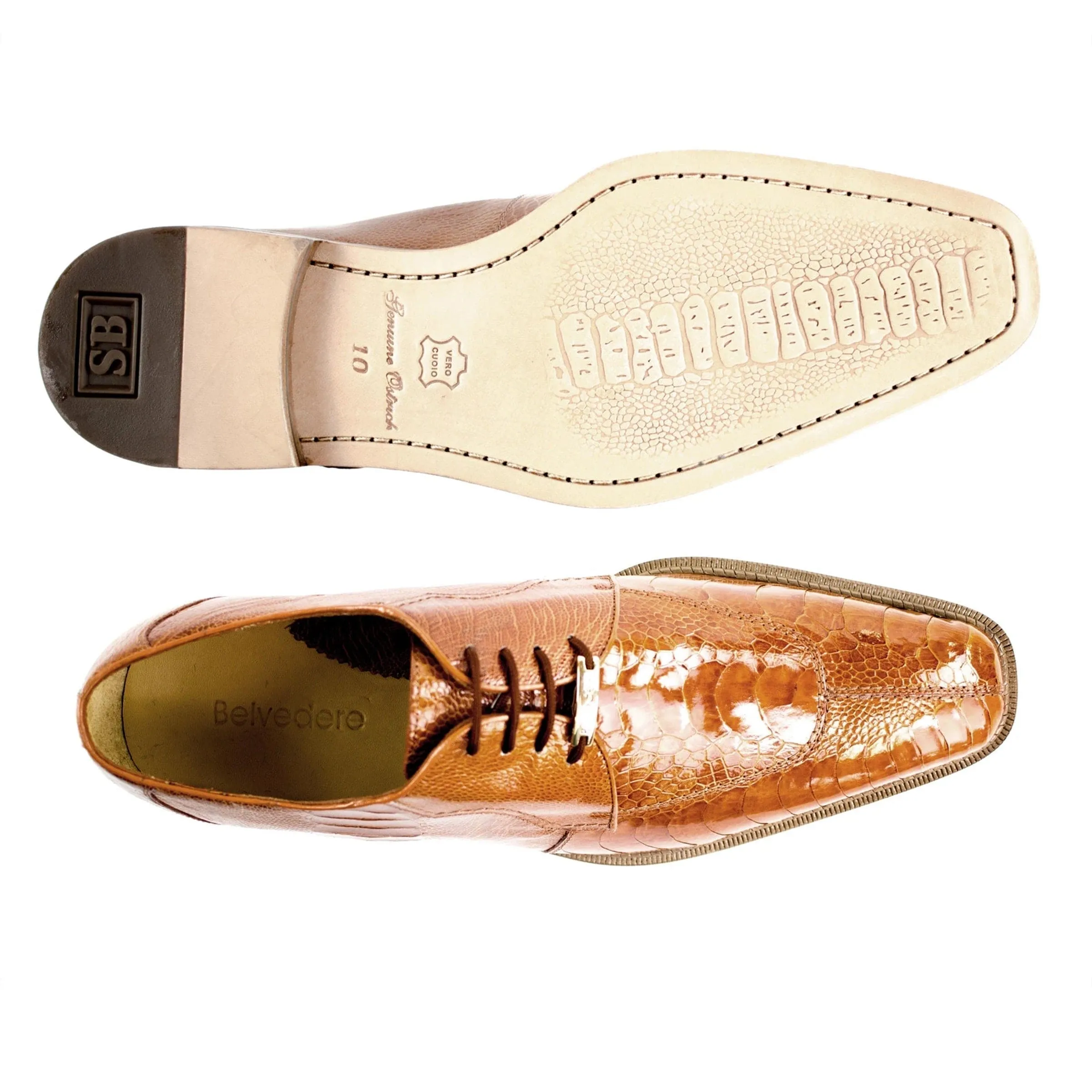 Mens Belvedere Siena Ostrich Leg Split Toe Dress Shoe in Navy sold by Alberto Nardoni product image thumbnail 5