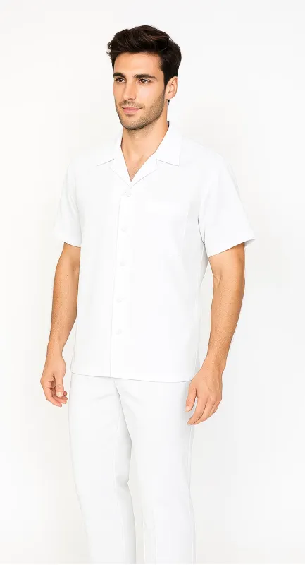 Mens Walking Suit in Color White Leisure Suit Casual Matching Shirt and Pants $99 sold by Alberto Nardoni