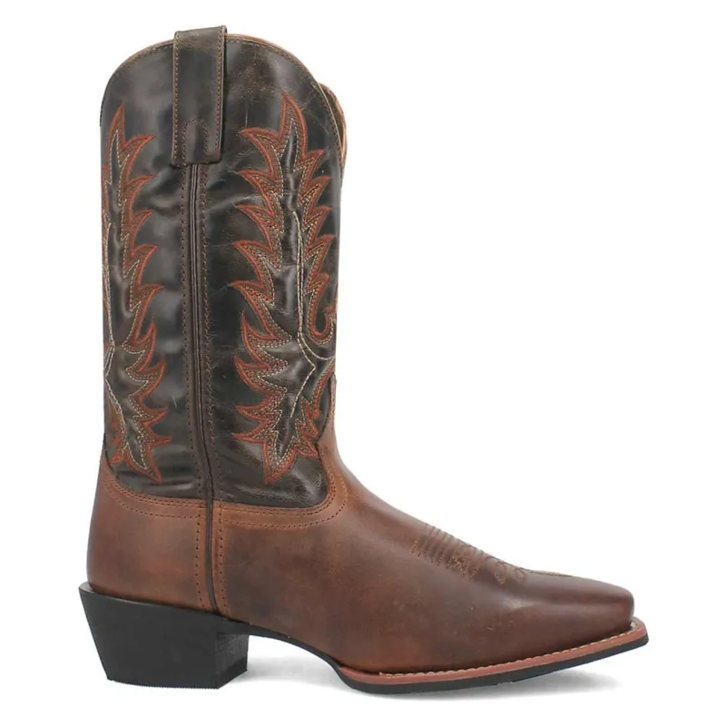 Laredo Kent 12" Shaft Rust/Olive Cowboy Square Toe Leather Boot made by Laredo