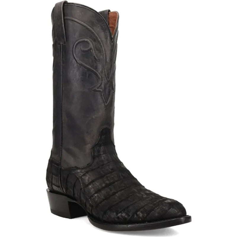 Dan Post Men’s Makara Genuine Caiman Black 13” Medium Round Toe Leather Boot sold by Alberto Nardoni