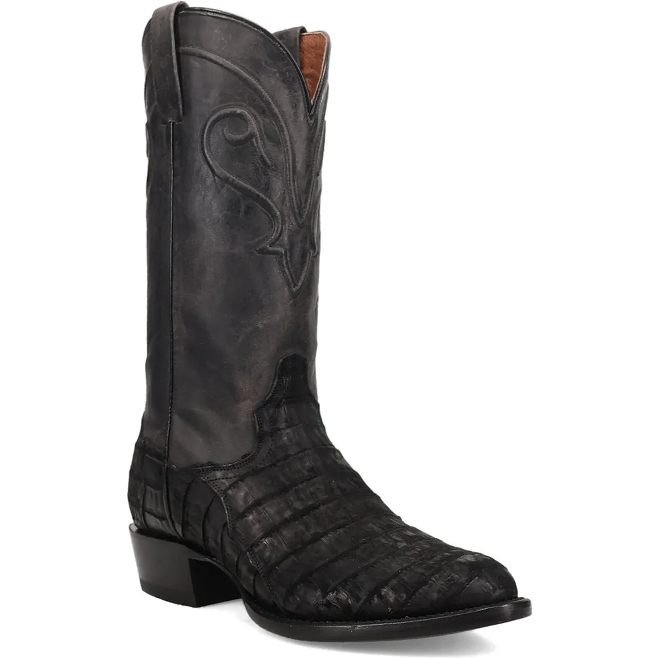 Dan Post Mens Makara Genuine Caiman Black 13 - Medium Round Toe Leather Boot sold by Alberto Nardoni