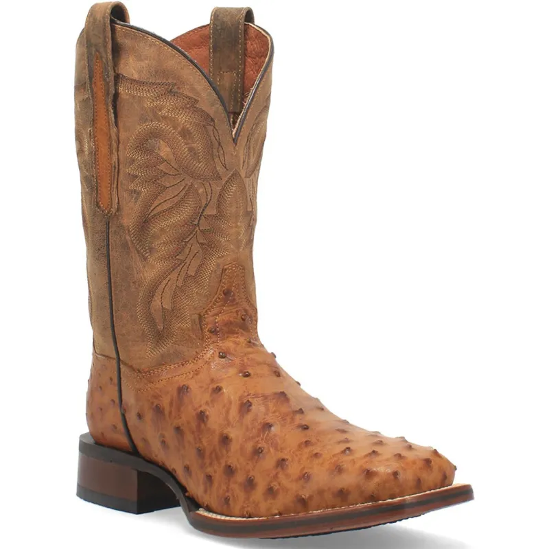 Dan Post Men’s Alamosa Tan Genuine Ostrich 11 Broad Square Toe Cowboy Certified Boot sold by Alberto Nardoni
